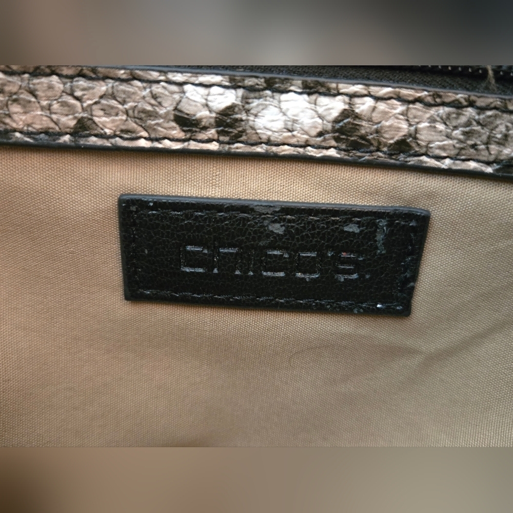 Brown And Black Snake Print Quilted Tote Shoulder Hand Bag - Picture 12 of 12